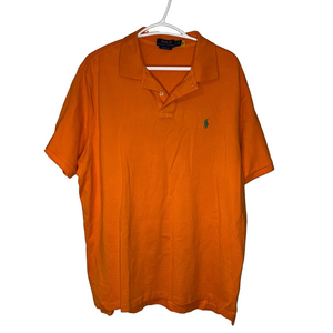 Polo Ralph Lauren Men Orange Polo Shirt XL Classic Fit Cotton